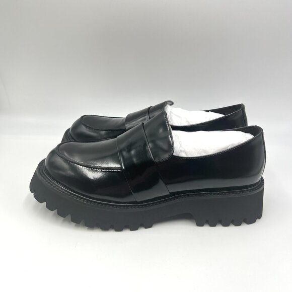 Tony Bianco Womens 37 EU 6.5 US Black Patent Lug Sole Chunky Loafers Shoes - Picture 6 of 14